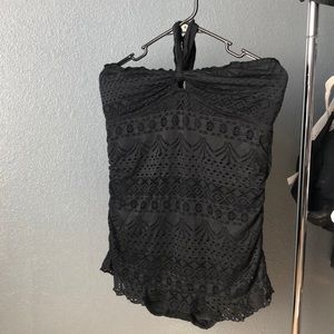 Black one piece bathing suit